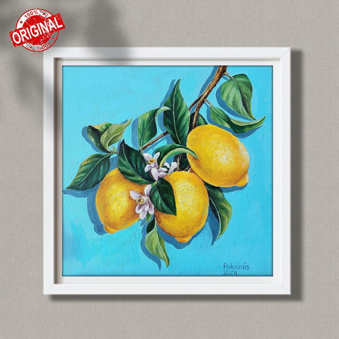 Lemon Oil Painting Still Life, Citrus Art Print - Image 4