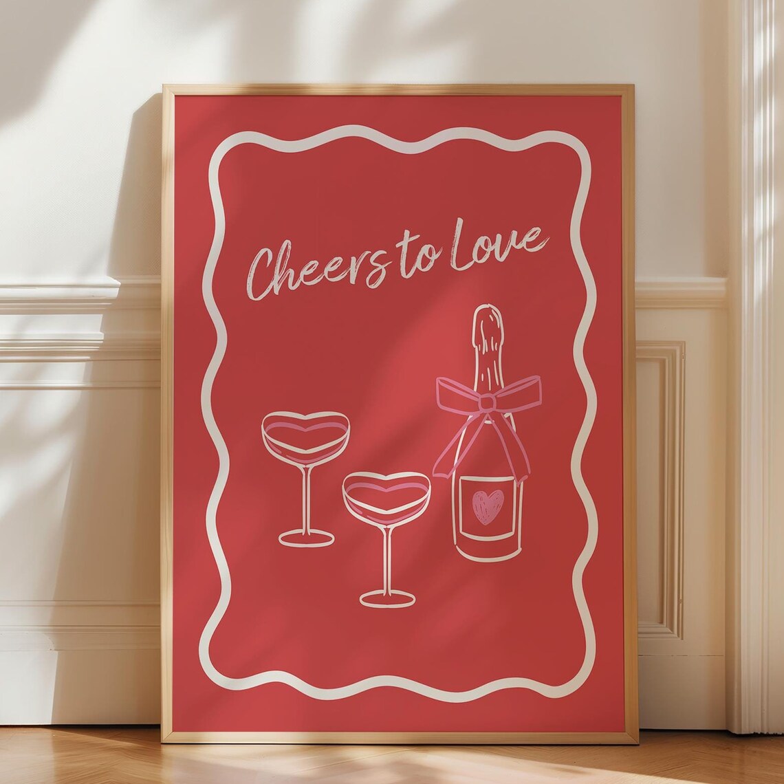 Cheers To Love Valentine Bar Cart Art Print