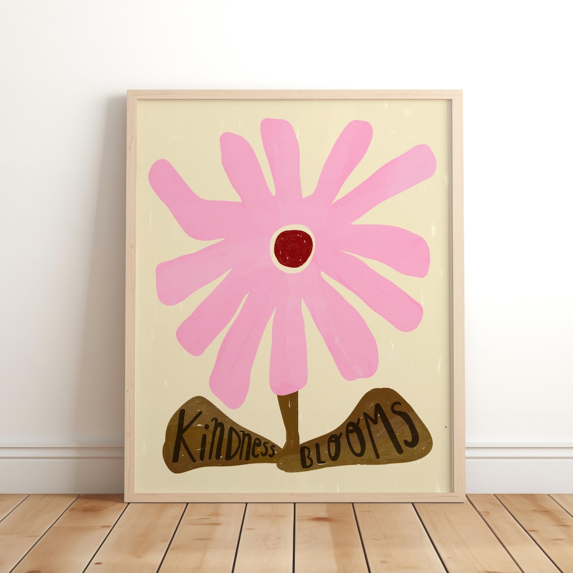 Kindness Blooms Inspirational Saying Flower Art Print