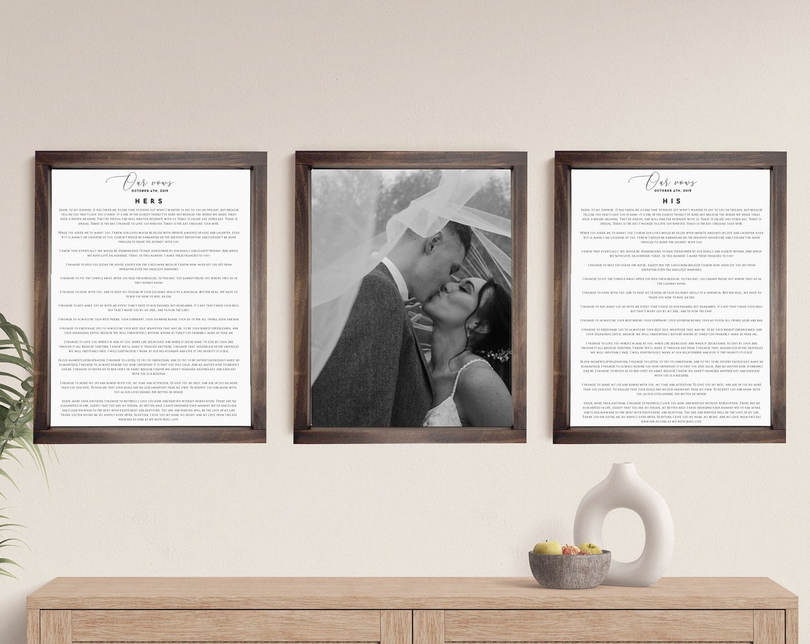 Wedding Photo And Vows Anniversary Gift