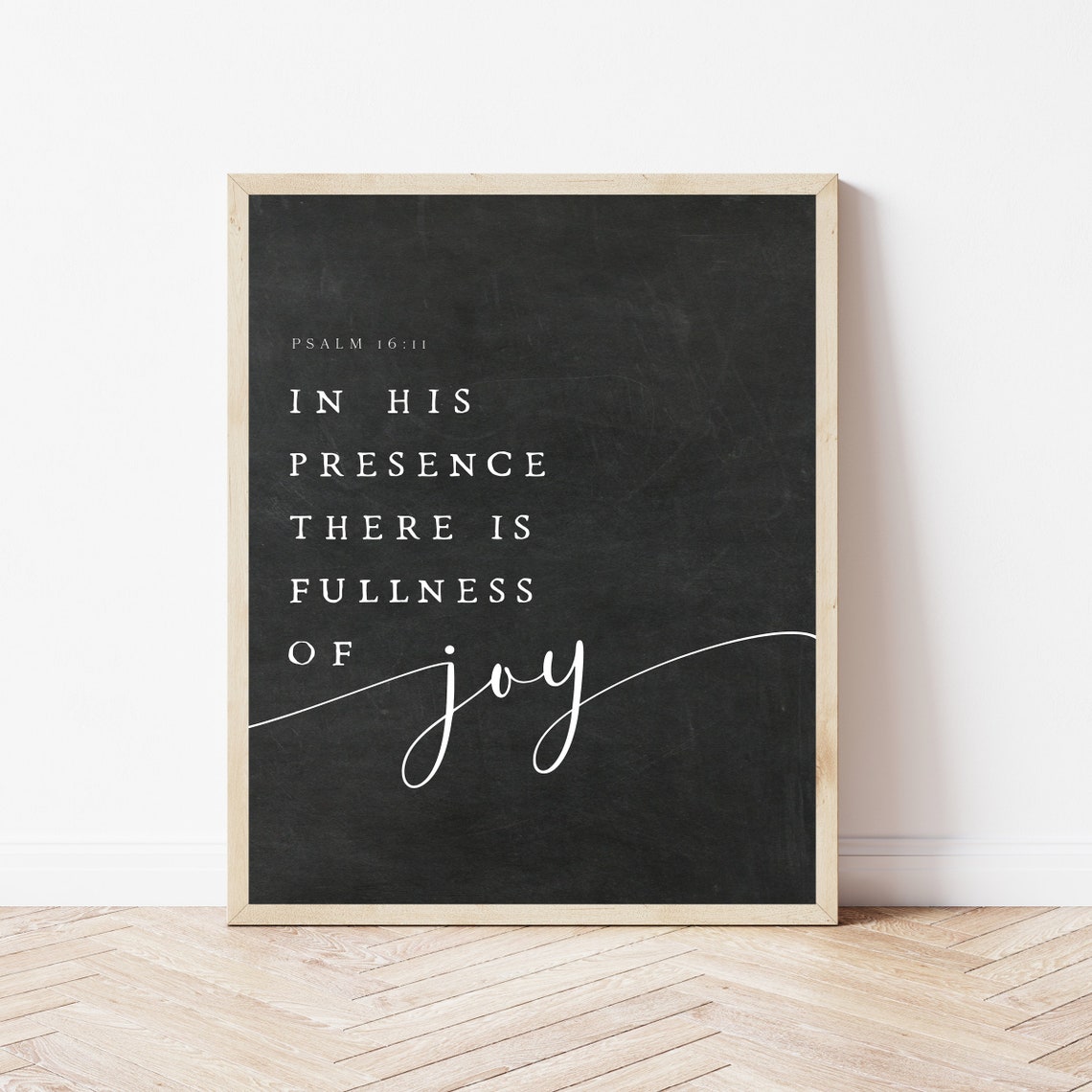 Minimalist Modern Bible Verse Print Psalm 1611 Farmhouse Christian Sign Fullness Of Joyminimal Scripture Nursery Office Kitchen