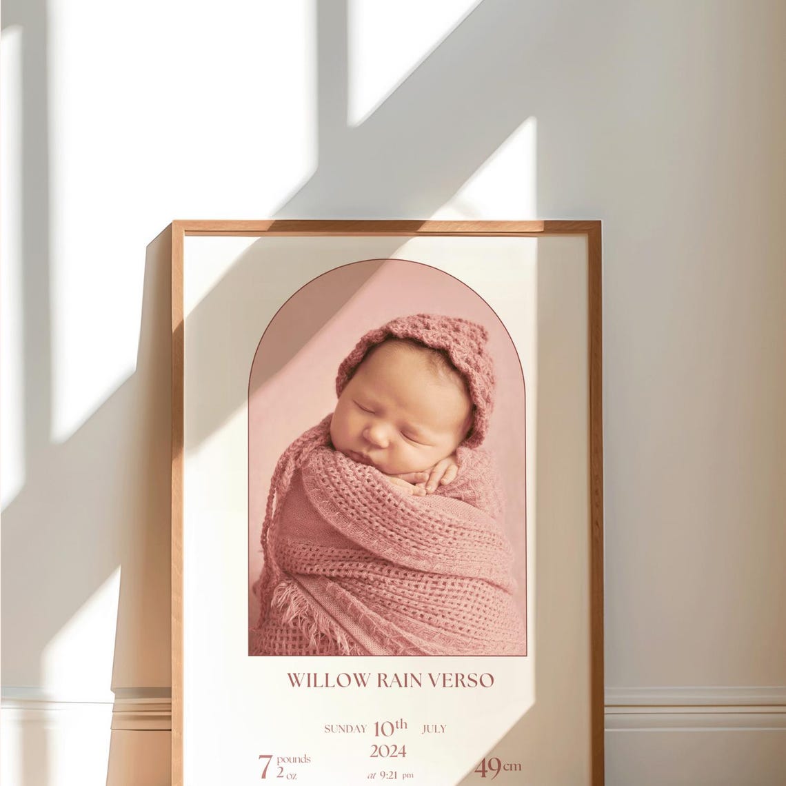 Personalized Newborn Birth Announcement Photo And Stats Poster