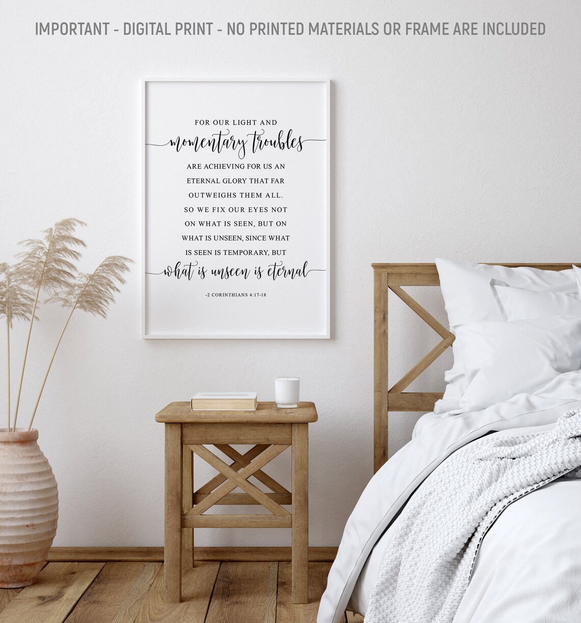 For Our Light And Momentary Troubles 2 Corinthians 4:17-18 Poster - Image 2