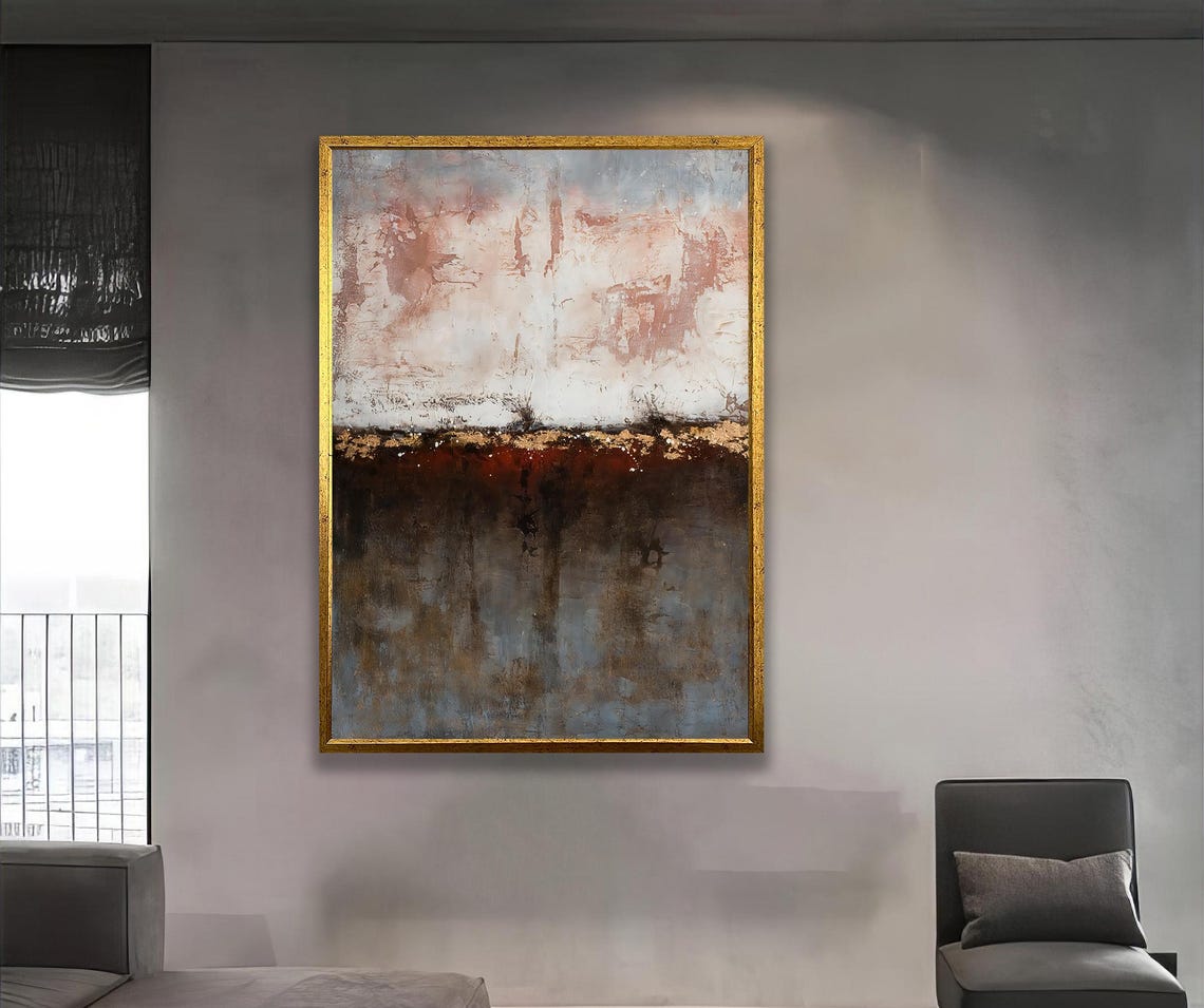 Abstract Red And Gold Reflection Canvas Wall Decor