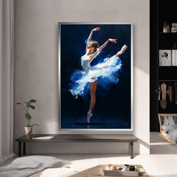 Elegant Ballerina Wall Art Modern Ballet Dancer Canvas Painting