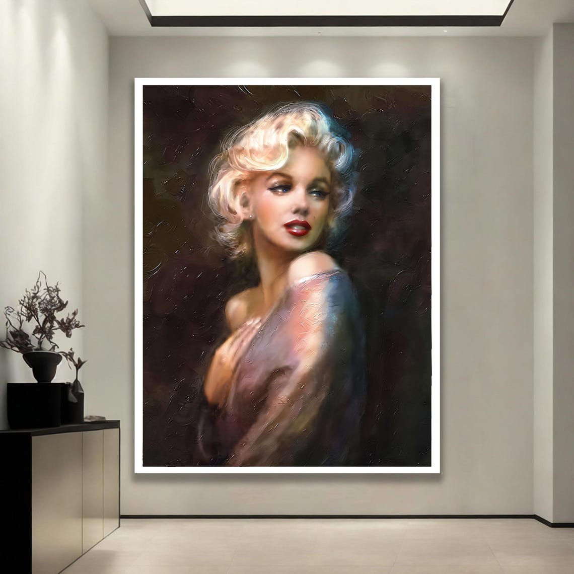 Marilyn Monroe Iconic Blonde Beauty Oil Painting Portrait Poster