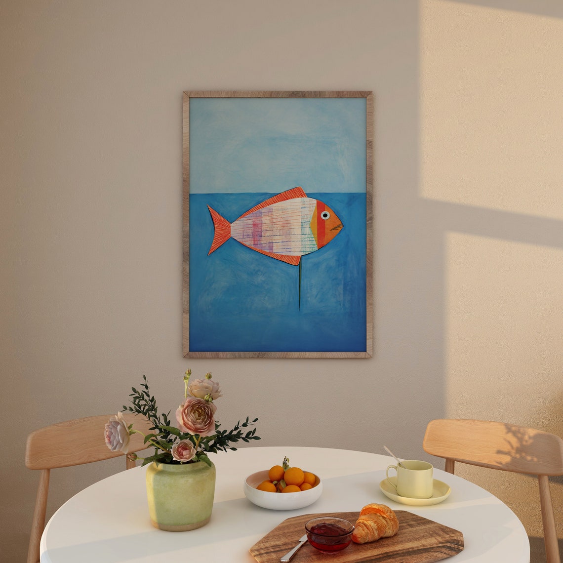 Fish Blue - Contemporary Beach Art Print - Image 4