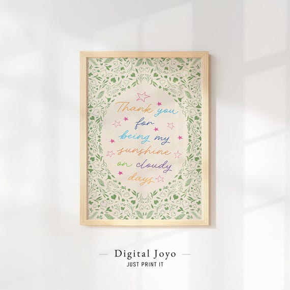 Green Vine Floral Quote Collage Whimsical Art For Living Room Nursery Walls