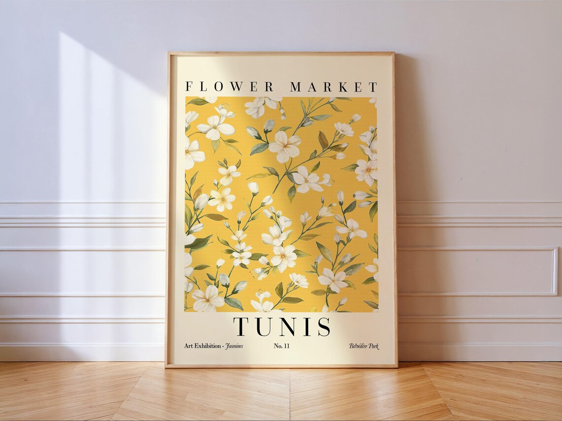 Tunis Flower Market Art Print, Floral Jasmine