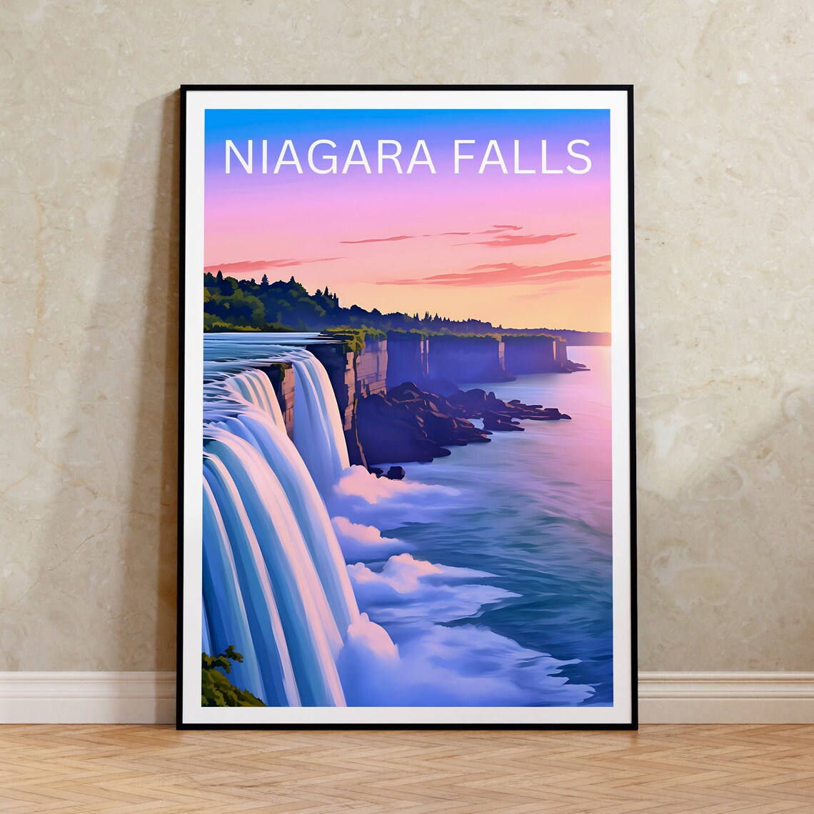 Niagara Falls Travel Poster, New York Nature