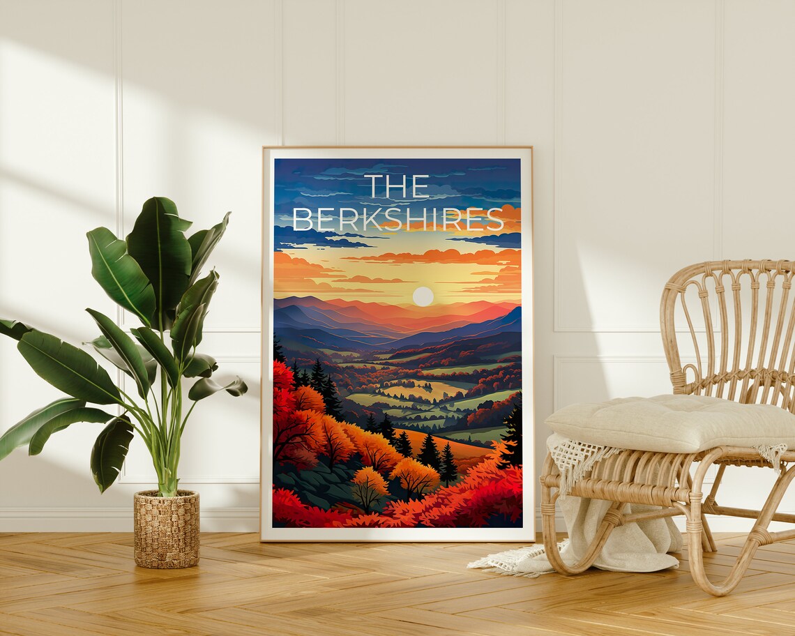 Berkshires Travel Poster, Massachusetts Highlands - Image 2