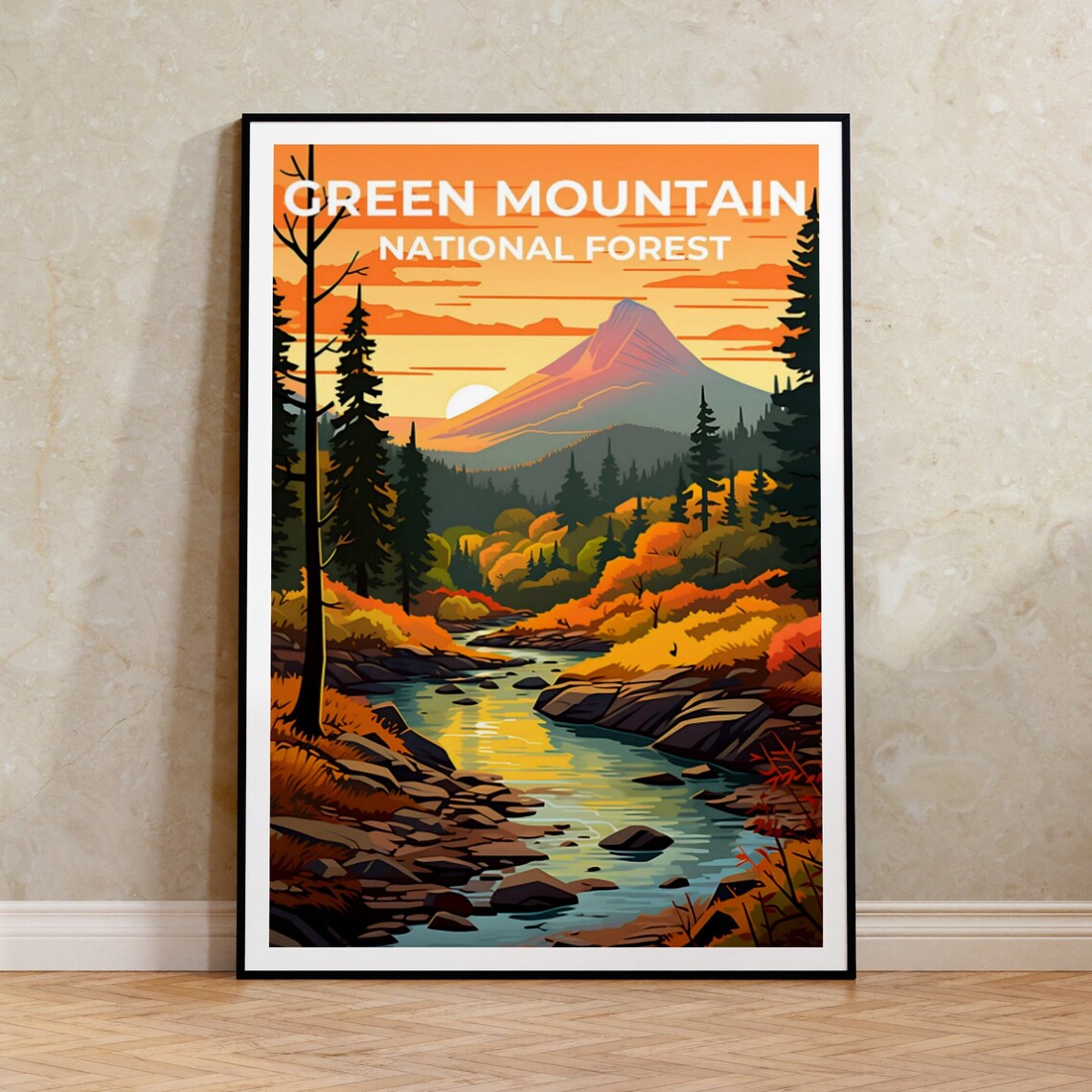 Green Mountain Vermont Nature Wall Art Print