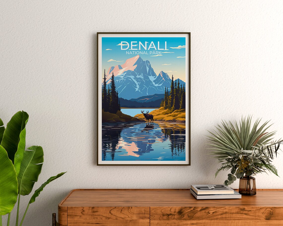 Denali National Park Travel Poster, Alaska Landscape - Image 3