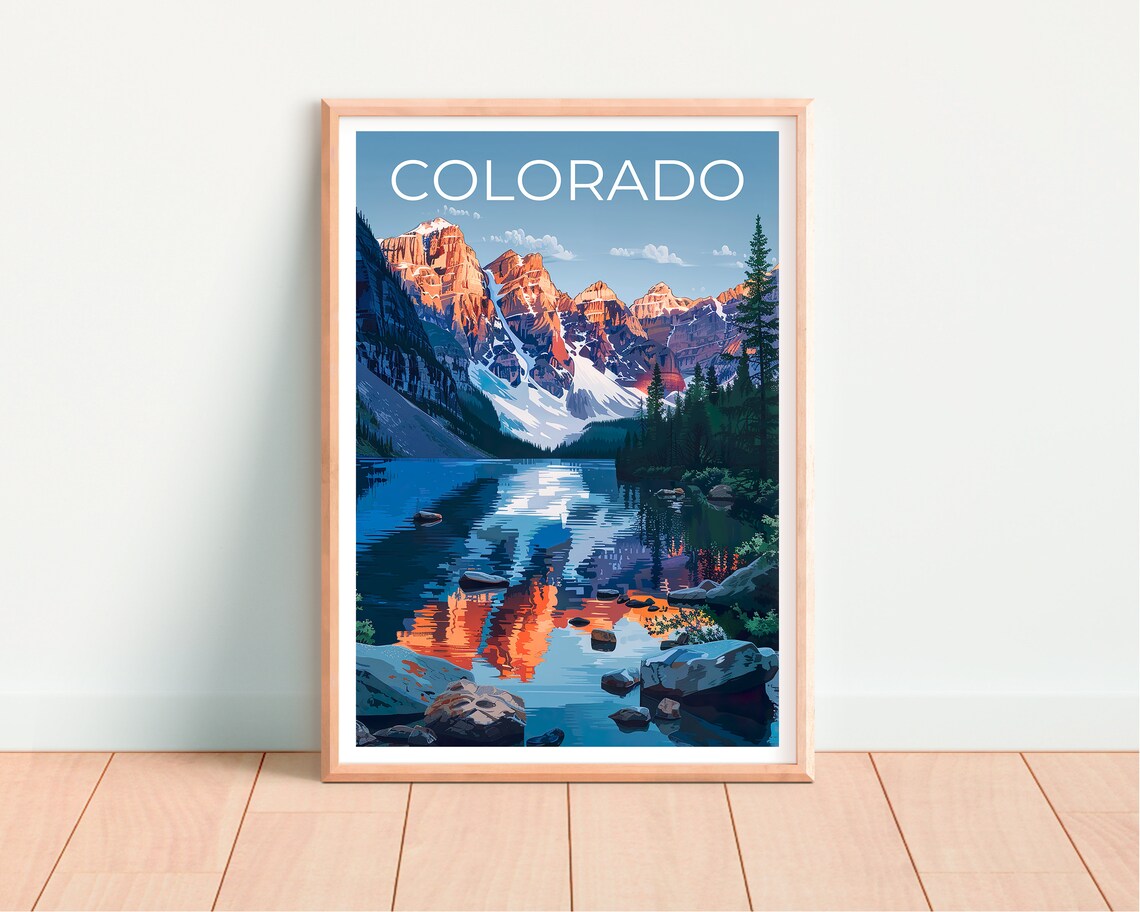 Colorado Travel Poster, Rocky Mountains Art Print - Image 4