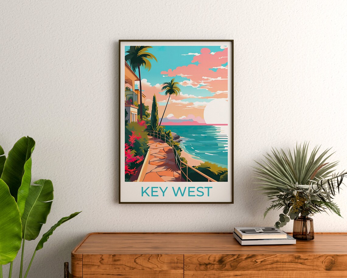 Key West Travel Poster, Florida Keys Wall Art - Image 3