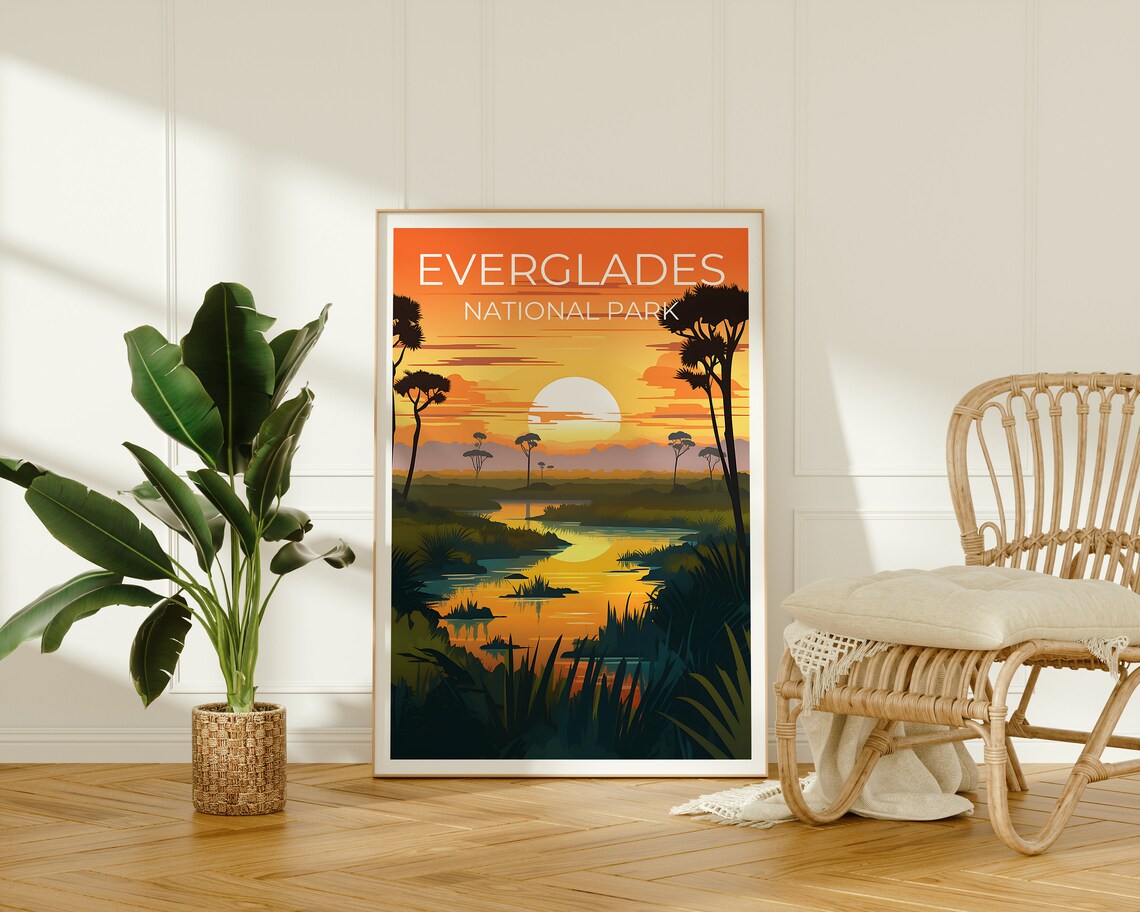 Everglades Travel Poster, Florida Wilderness Art Print - Image 2