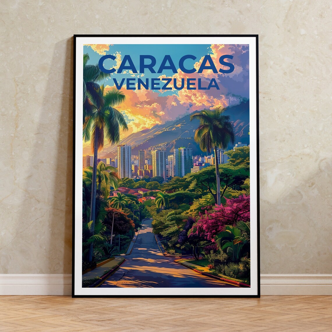 Caracas Travel Poster, Venezuela City Art Print