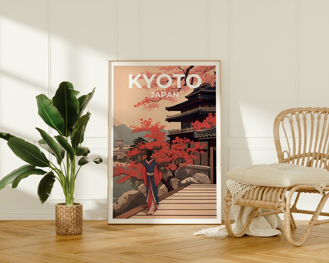 Kyoto Travel Poster, Japanese Temple Art Print - Image 2