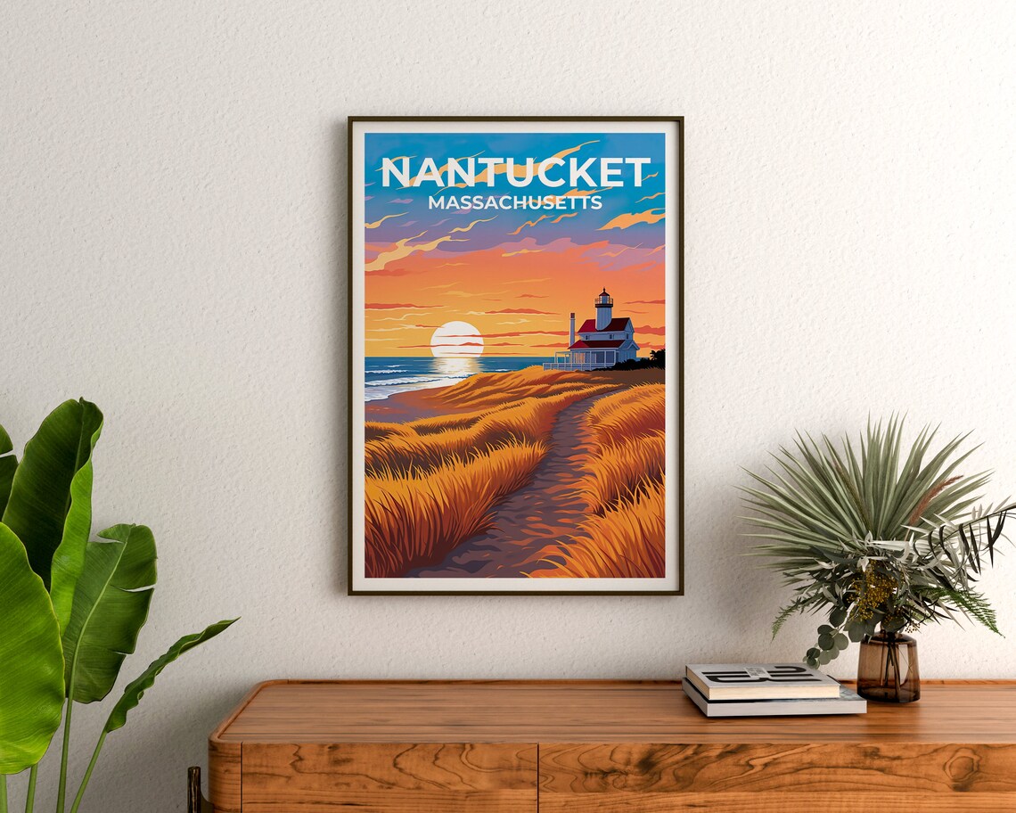 Nantucket Travel Poster, Massachusetts Art Print - Image 3