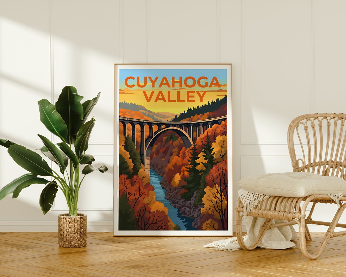 Cuyahoga Valley Travel Poster, Ohio Landscape Art - Image 2