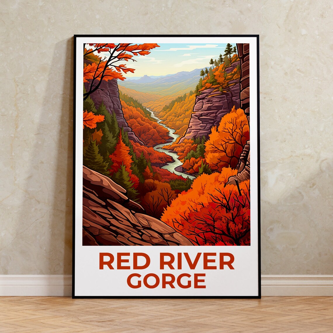 Red River Gorge Travel Poster, Kentucky Wall Art