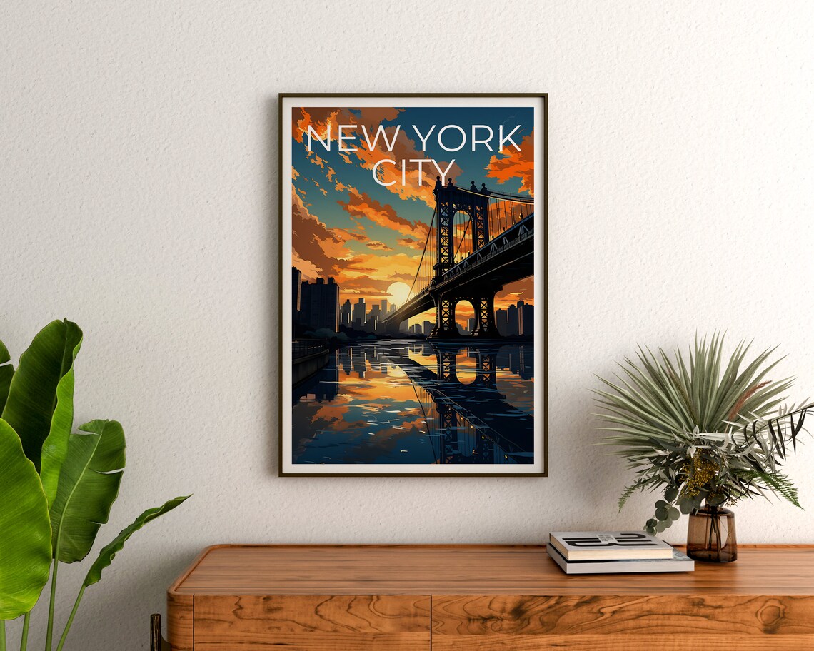 Manhattan Bridge New York Travel Poster, City Art Print - Image 3