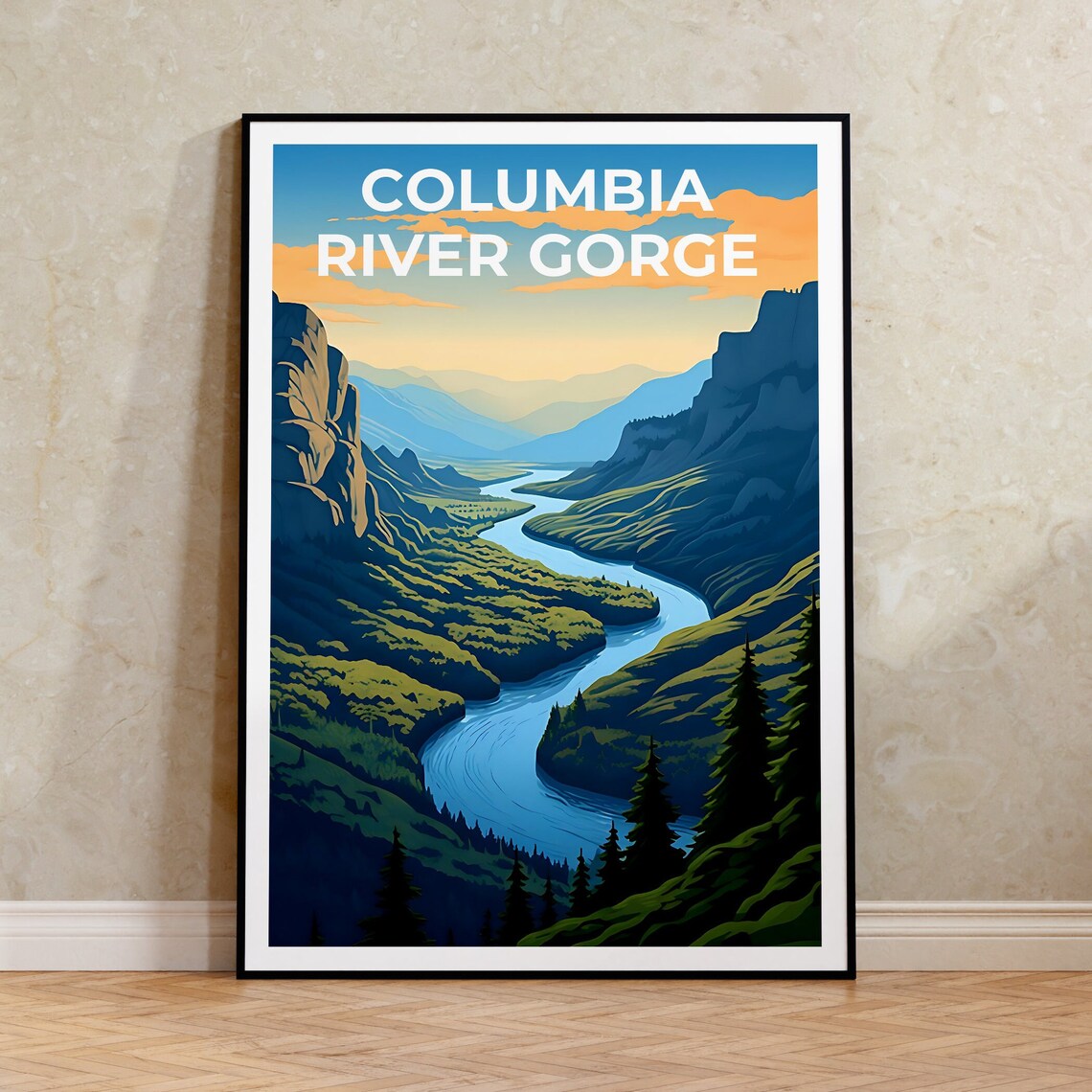 Columbia River Gorge Hiking Nature Landscape Art Print