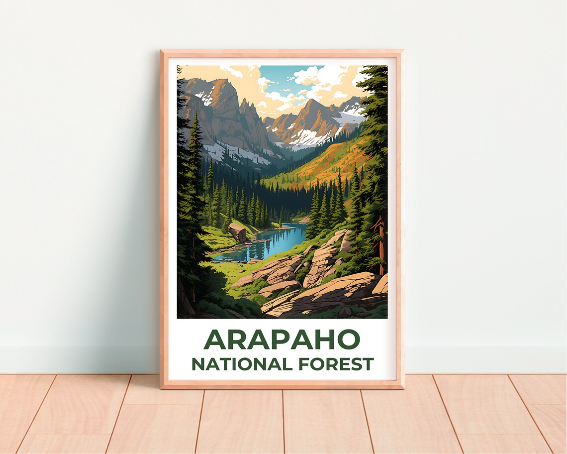 Arapaho National Forest Alpine Lake Snowy Peaks Colorado Travel Poster - Image 4