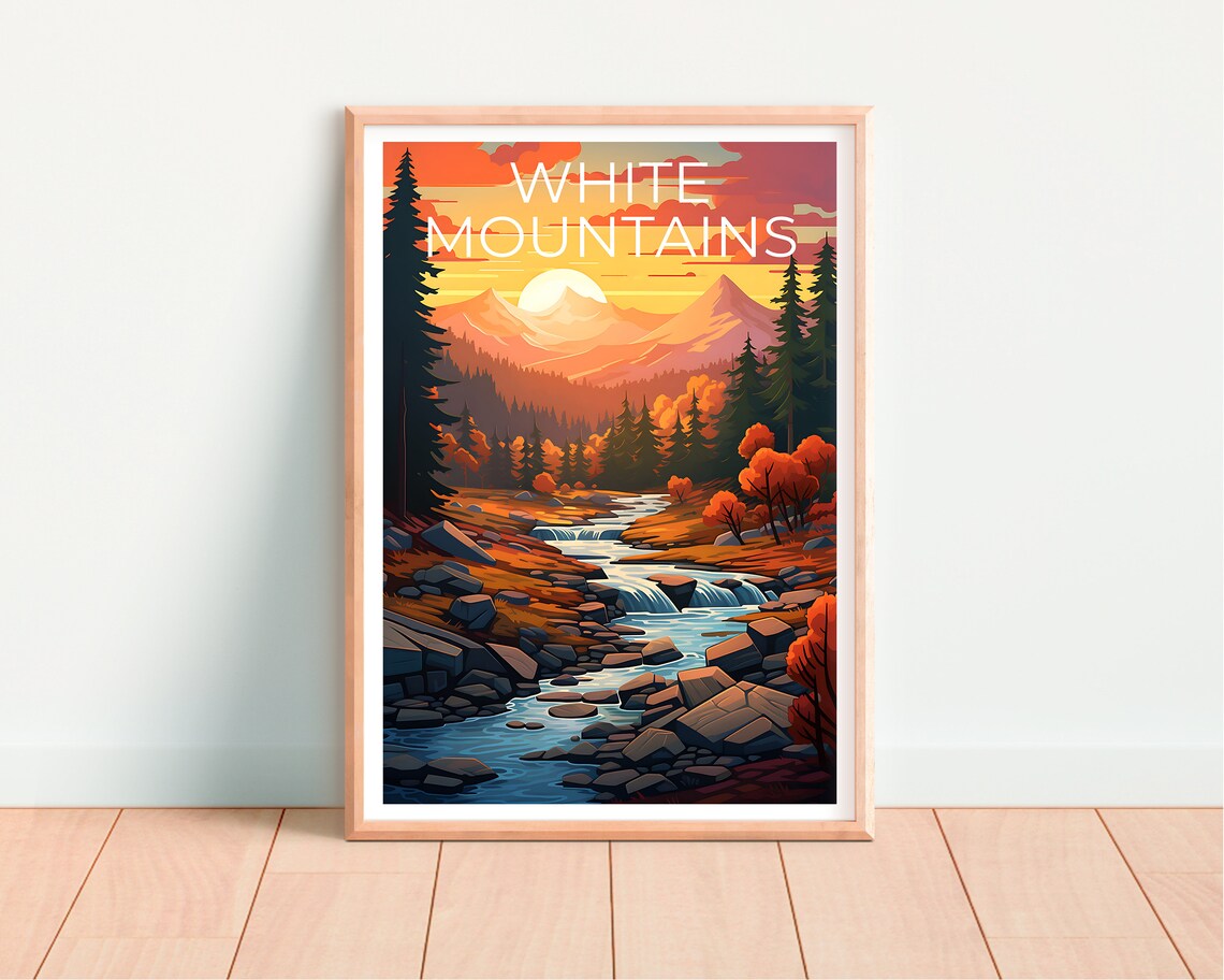 White Mountains, New Hampshire Mountain Travel Poster - Image 4