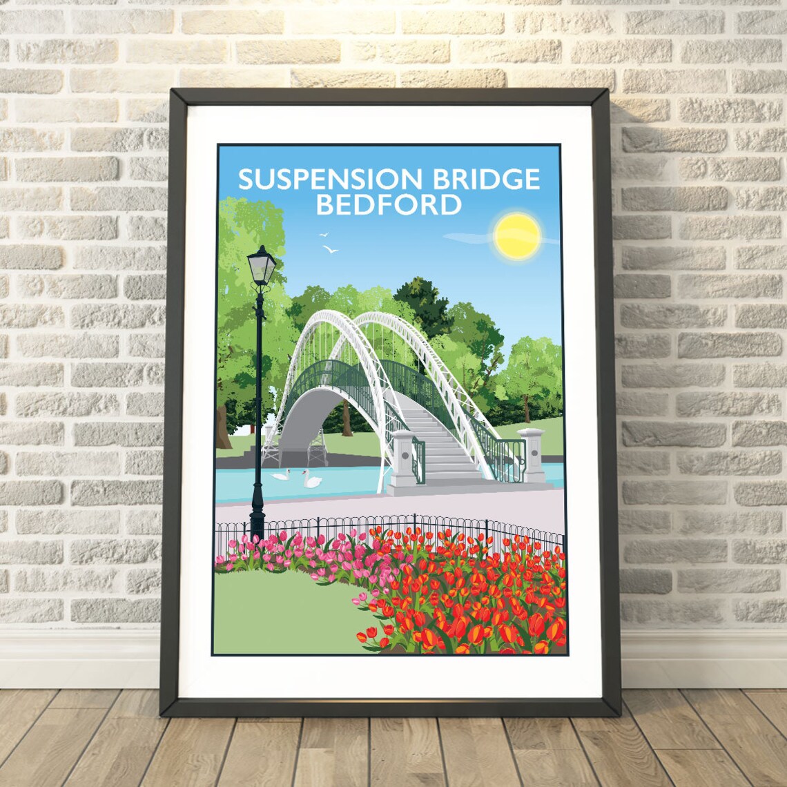 Suspension Footbridge, Bedford Embankment Travel Poster