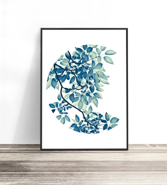 Botanical Leaf Art Print, Nature Wall Poster Decor