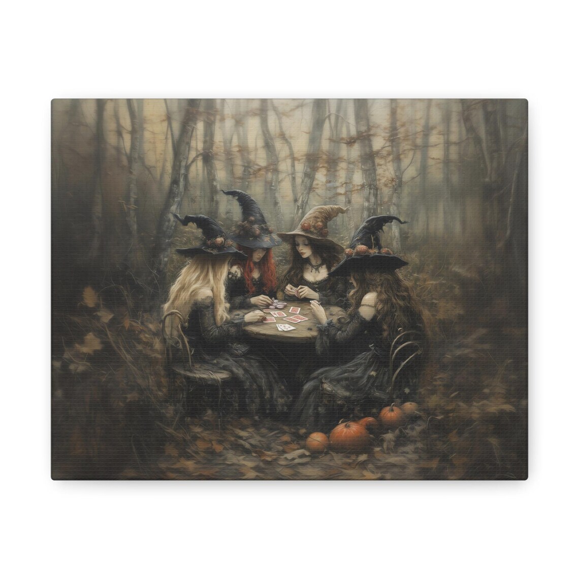 Witches Card Night Forest Night Painting Art Print - Image 3