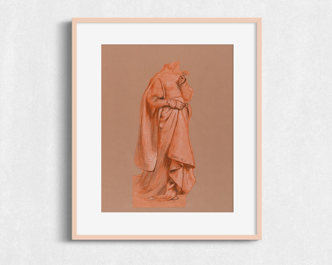 Figure Study Drawing, Vintage Art Print - Image 2
