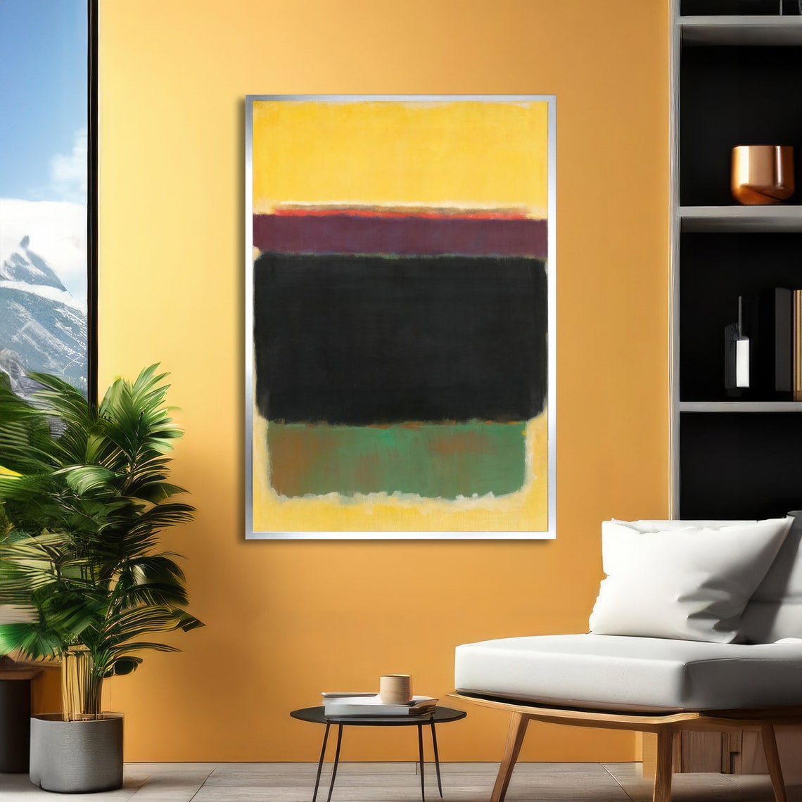 Earth and Sun Yellow Purple Black Rothko-Inspired Art Poster - Image 3