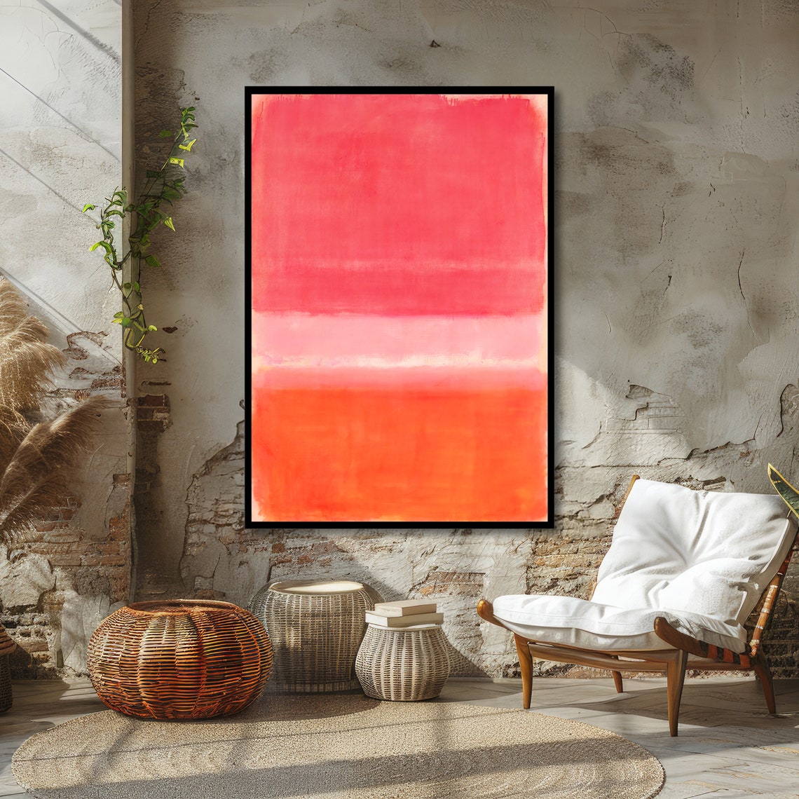 Passionate Sunset Rothko Inspired Abstract Ready To Hang Art - Image 4