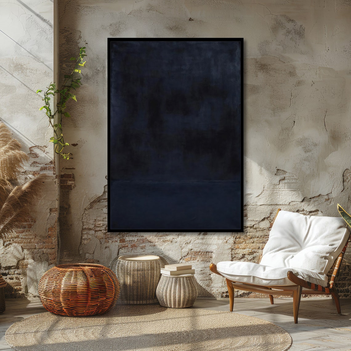 Midnight Blue Mark Rothko Inspired Dark Abstract Night Sky Art Poster - Image 5