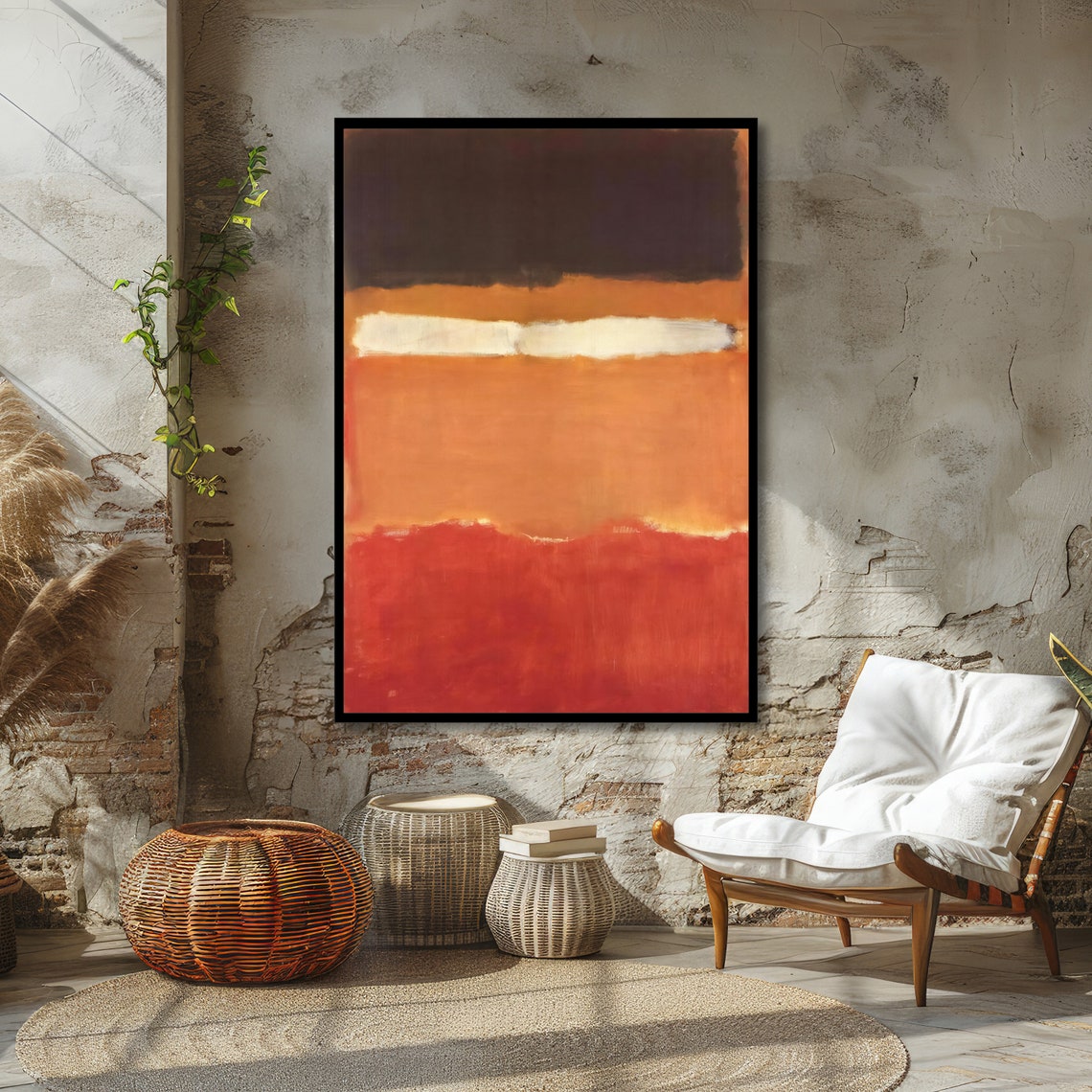 Sunset Bliss Abstract Rothko Inspired Art Warm Tones Wall Decor Ready To Hang - Image 3