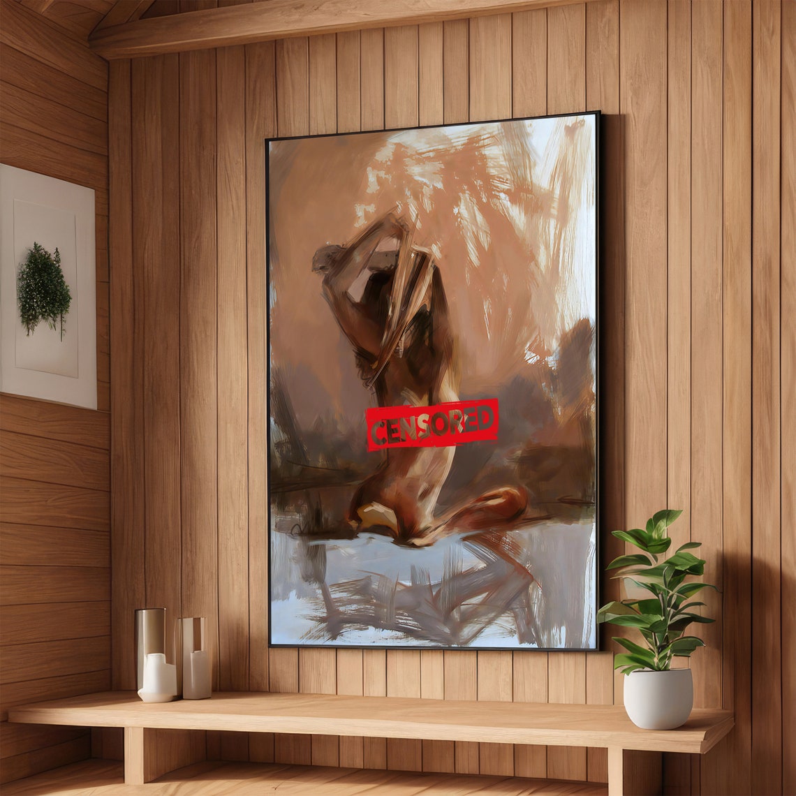 Abstract Nude Art Sensual Female Figure Erotic Wall Decor Ready To Hang