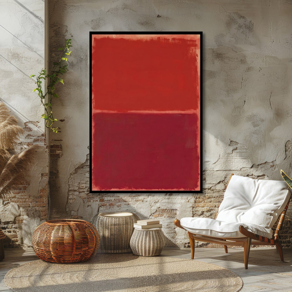 Passionate Red Layers Rothko Style Abstract Color Field Poster - Image 4