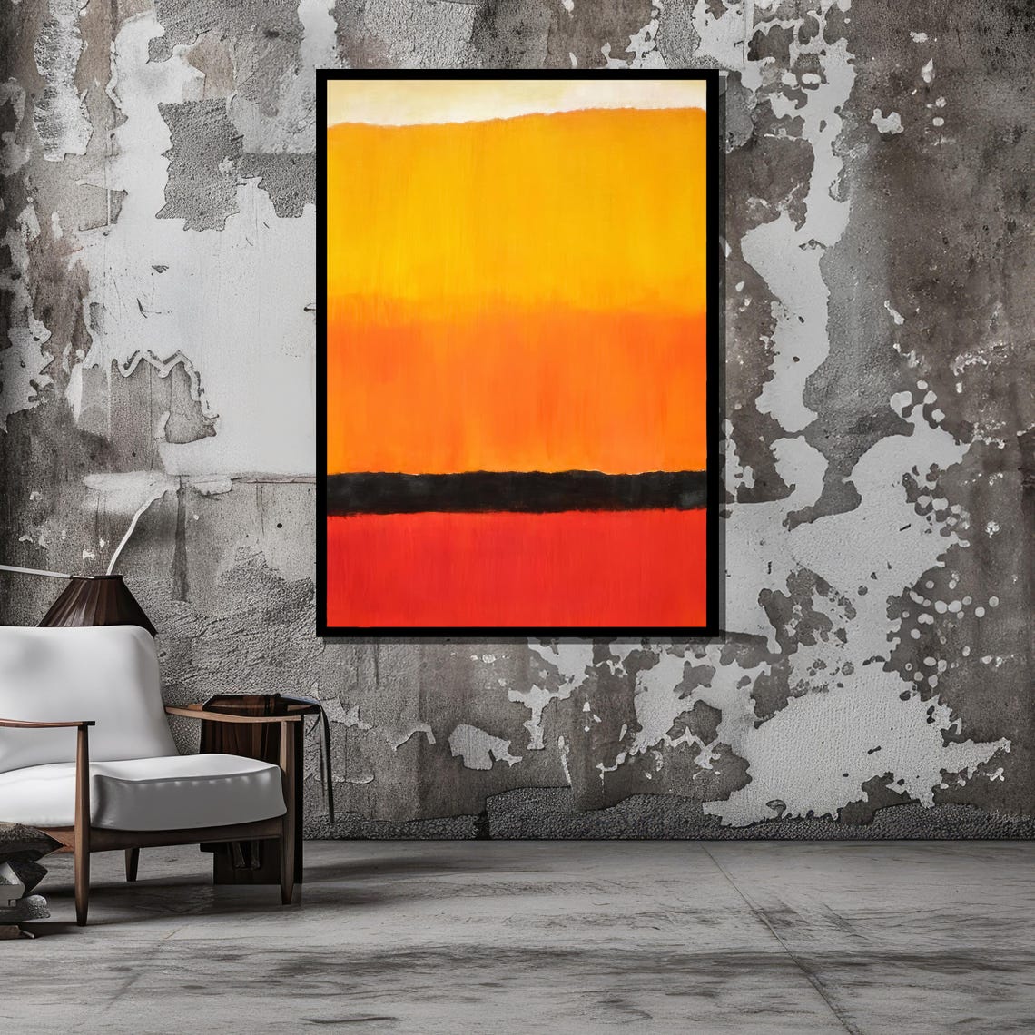 Vibrant Rothko Inspired Abstract Yellow and Red Color Field Art Poster - Image 4