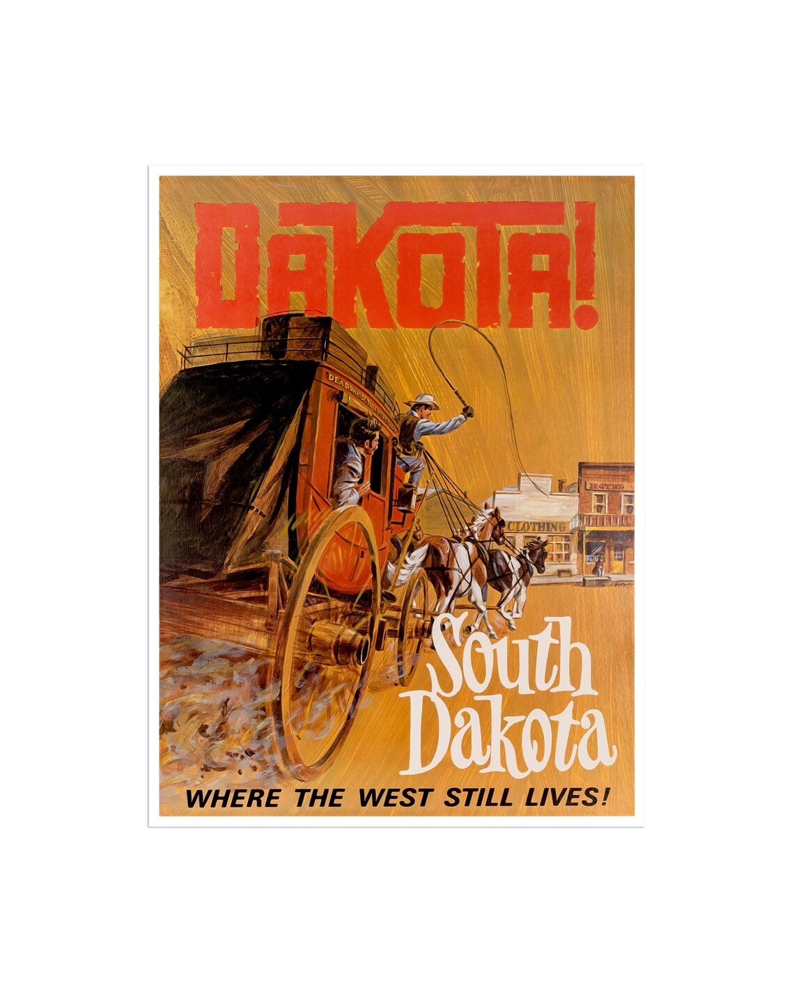 South Dakota Vintage Travel Poster, Home Decor