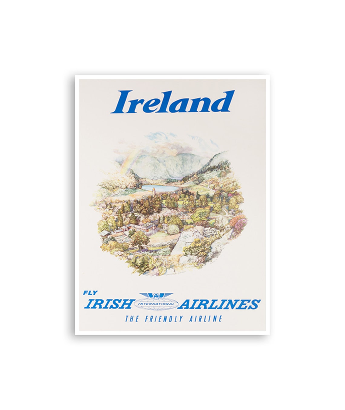 Ireland Vintage Irish International Airlines Countryside Poster