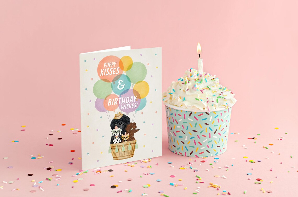 Puppy Kisses And Birthday Wishes Dog Poster - Image 2