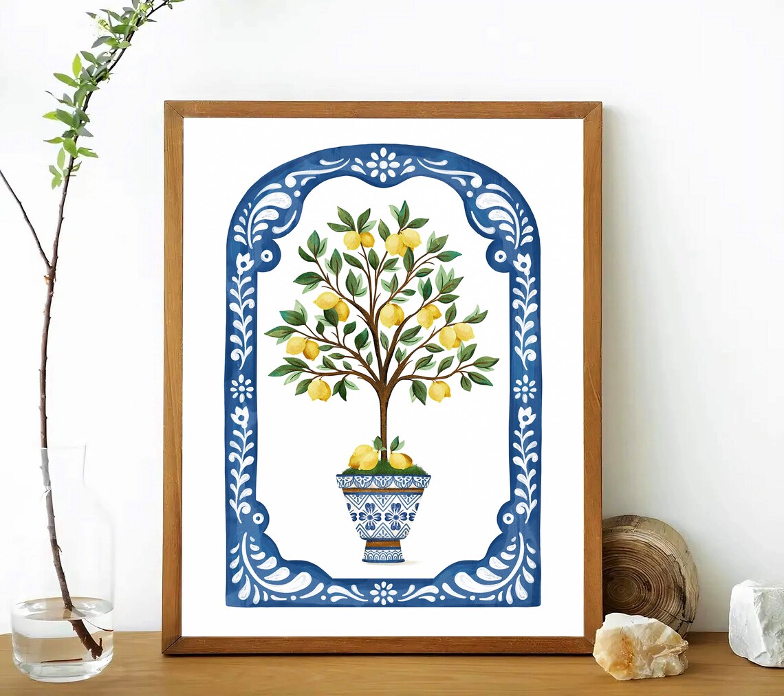 Lemon Tree Poster Print, Botanical Wall Decor - Image 2