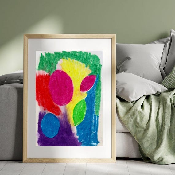 Colorful Abstract Nature Art Print Modern Botanical Wall Decor A311x17in Jpg File