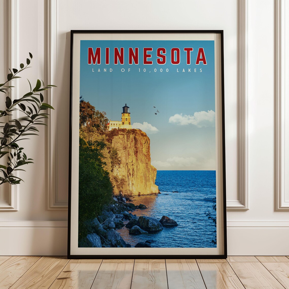 Minnesota Travel Map Poster Print, Minneapolis