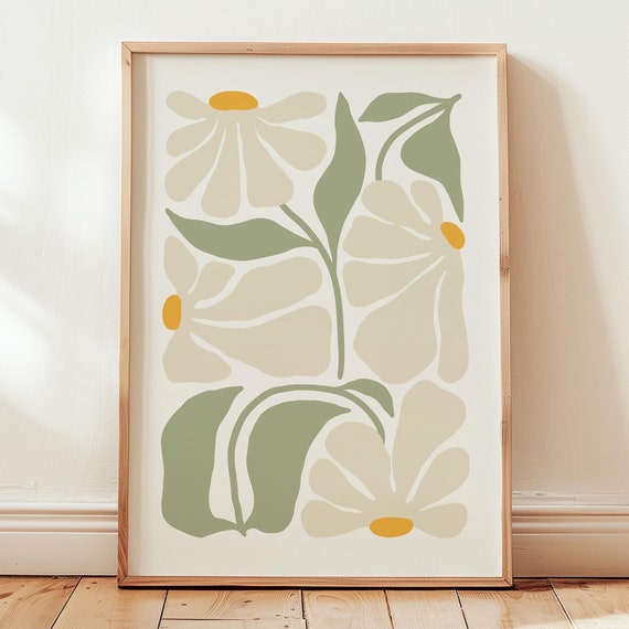 Matisse Flowers Print Botanical Boho Wall Art