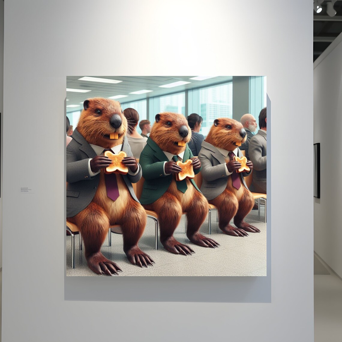 Whimsical Beavers Eating Animal Art Print - Image 3