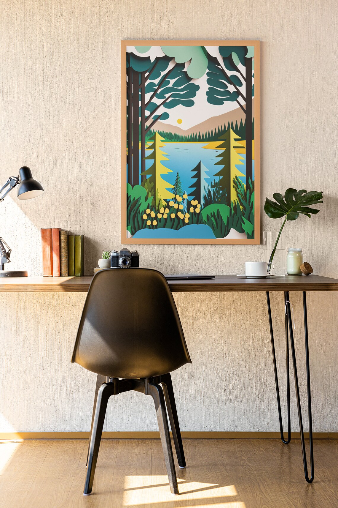 At The Lake Minnesota Travel Poster, Cabin Art - Image 5