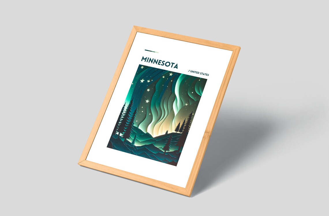 Northern Lights Print, Minnesota Scenery Art Print - Image 3